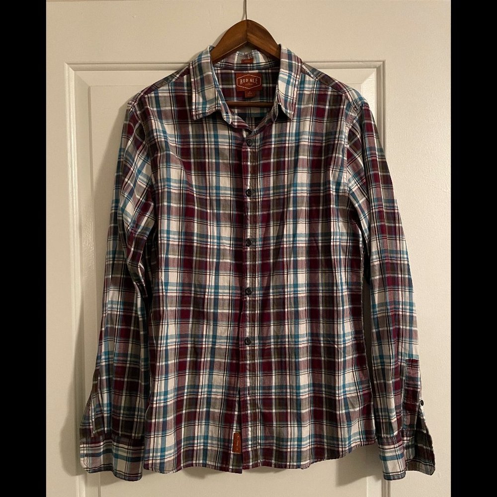 Red Ale - Plaid Button Down Long Sleeve Shirt
